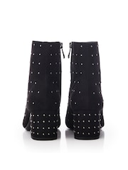 Moda in Pelle Kravitz All-Over Pin Stud Low Block Ankle Black Boots - Image 3 of 4