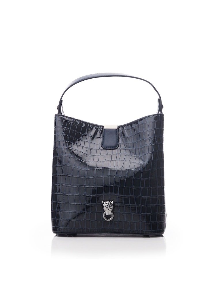 Moda in Pelle Adriana Polished Croc Bucket Bag - Image 2 of 5
