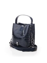 Moda in Pelle Adriana Polished Croc Bucket Bag - Image 3 of 5