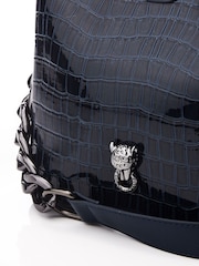 Moda in Pelle Adriana Polished Croc Bucket Bag - Image 5 of 5