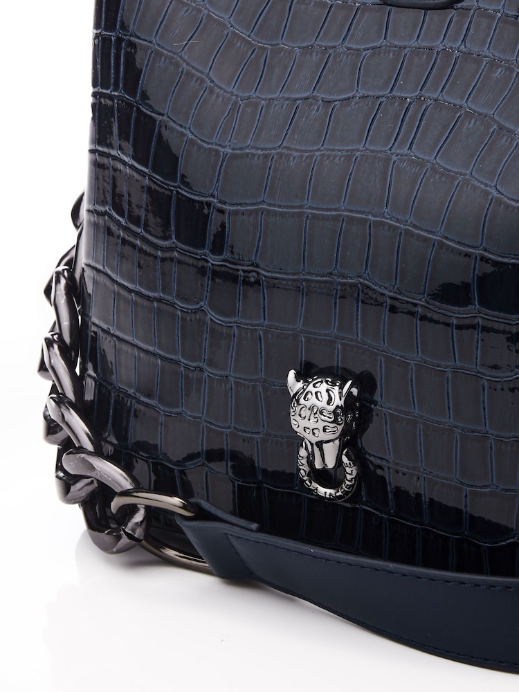 Moda in Pelle Adriana Polished Croc Bucket Bag - Image 5 of 5