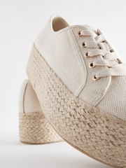 Nevtralno - Debeli espadrile z debelim podplatom in vezalkami Forever Comfort® - Slika 3 iz 6