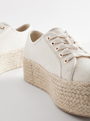 Nevtralno - Debeli espadrile z debelim podplatom in vezalkami Forever Comfort® - Slika 6 iz 6