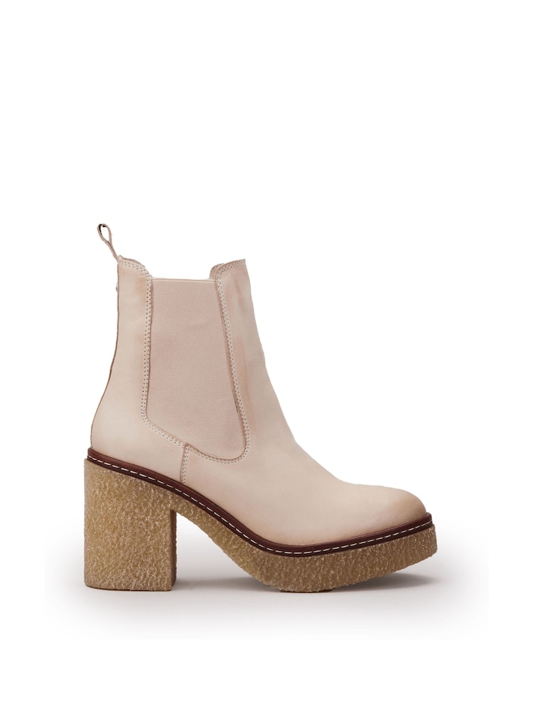 Nude - Moda In Pelle Breeanna Kurze Stiefel mit Plateausohle aus Krepp, Braun - Bild 2 von 5 Nude - Moda In Pelle Breeanna Kurze Stiefel mit Plateausohle aus Krepp, Braun - Bild 2 von 5