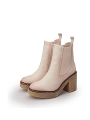 Moda in Pelle Natural Breeanna Short Platform Crepe Heels Boots - Image 3 of 5