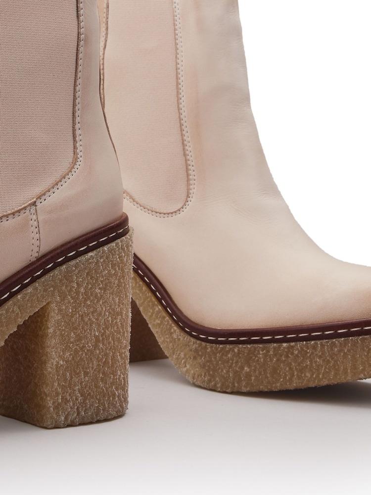 Moda in Pelle Natural Breeanna Short Platform Crepe Heels Boots - Image 5 of 5