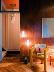 Houseof. Brass Marble Curve Floor Lamp - Image 1 of 4