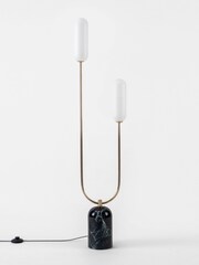 Houseof. Brass Marble Curve Floor Lamp - Image 4 of 4
