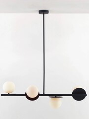 Houseof. Charcoal Grey Opal Disk Ceiling Light - Image 1 of 4