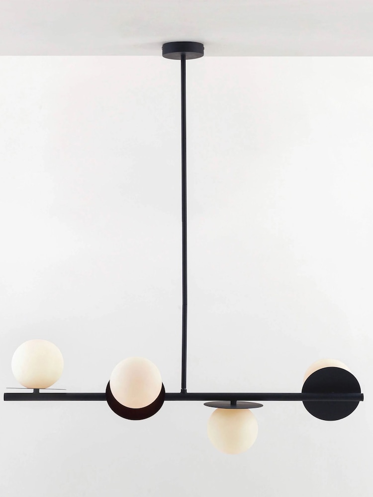 Houseof. Charcoal Grey Opal Disk Ceiling Light - Image 1 of 4
