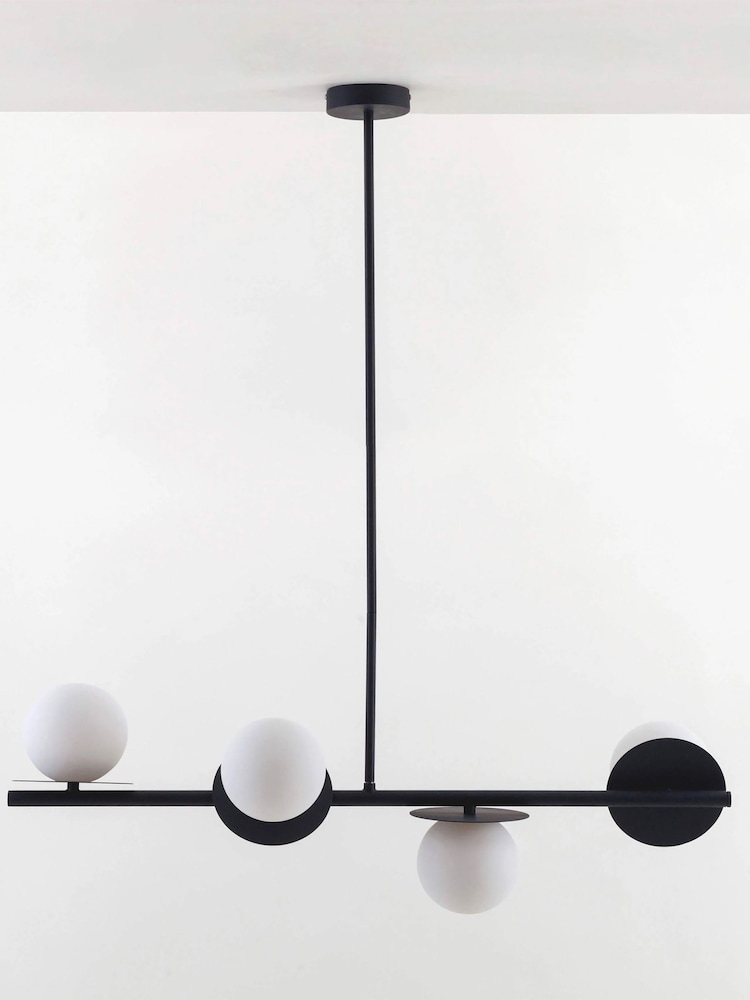 Houseof. Charcoal Grey Opal Disk Ceiling Light - Image 2 of 4