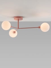 Houseof. Pink 3 Light Flush Ceiling Light - Image 1 of 4