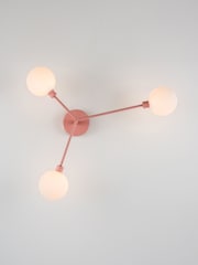 Houseof. Pink 3 Light Flush Ceiling Light - Image 3 of 4