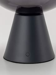 Houseof. Grey Glass Bowl Rechargeable Table Lamp - Image 3 of 4