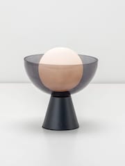 Houseof. Grey Glass Bowl Rechargeable Table Lamp - Image 4 of 4
