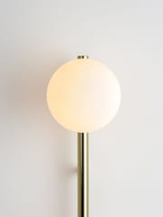 Houseof. Brass Bar Opal Ball Frosted Glass Shade Wall Light - Image 3 of 4