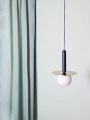 Houseof. Charcoal Grey Plate Pendant Ceiling Light - Image 1 of 4