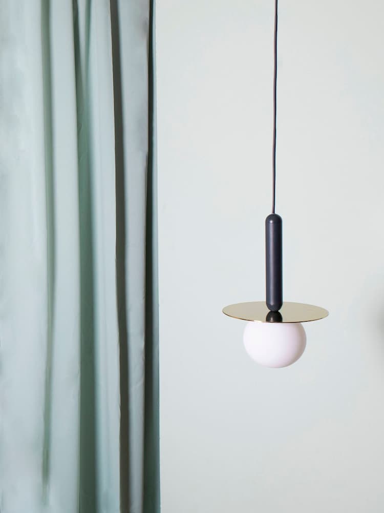Houseof. Charcoal Grey Plate Pendant Ceiling Light - Image 1 of 4