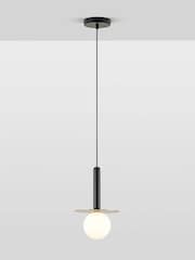 Houseof. Charcoal Grey Plate Pendant Ceiling Light - Image 2 of 4