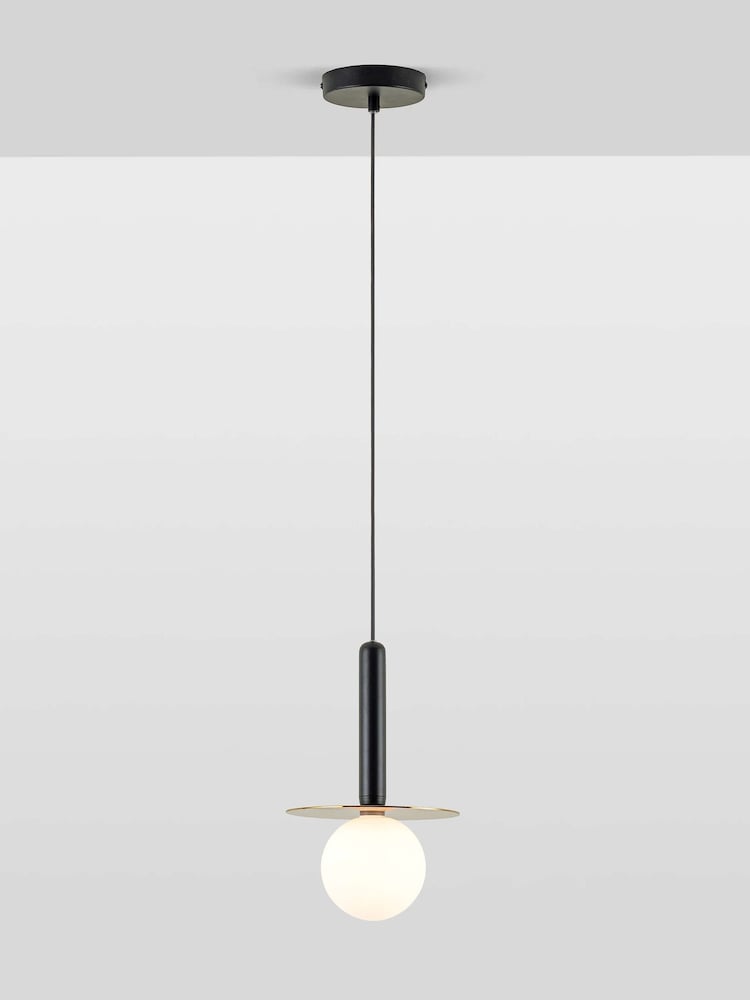 Houseof. Charcoal Grey Plate Pendant Ceiling Light - Image 2 of 4