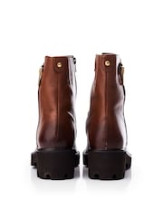 Moda in Pelle Calandra Rouched Front Outside Zip Ankle  Boots - Image 3 of 4
