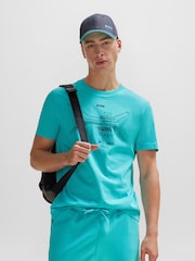 BOSS Blue Seasonal Graphic Print T-Shirt - Image 1 of 5