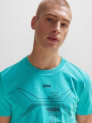 BOSS Blue Seasonal Graphic Print T-Shirt - Image 4 of 5
