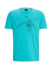 BOSS Blue Seasonal Graphic Print T-Shirt - Image 5 of 5