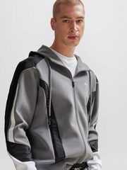 BOSS Grey Contrast Logo Zip Up Hoodie - Image 5 of 7