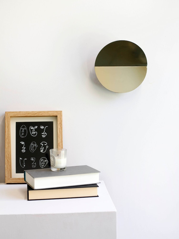 Houseof. Brass Round Diffuser Wall Light - Image 1 of 4 Houseof. Brass Round Diffuser Wall Light - Image 1 of 4