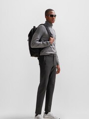 BOSS Grey Zip Neck Jumper - Image 3 of 5