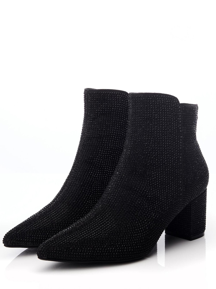 Moda in Pelle Xiomara Block Heel Pointed Ankle Boots - Image 2 of 4