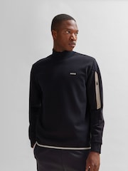 Marineblau/blau - BOSS Sweatshirt aus Baumwollmischung mit HD-Logo-Print - Bild 3 von 5