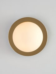 Houseof. Brass Opal Disk Wall Bathroom Light - Image 1 of 4