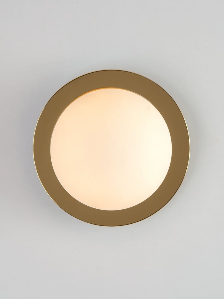 Houseof. Brass Opal Disk Wall Bathroom Light - Image 1 of 4