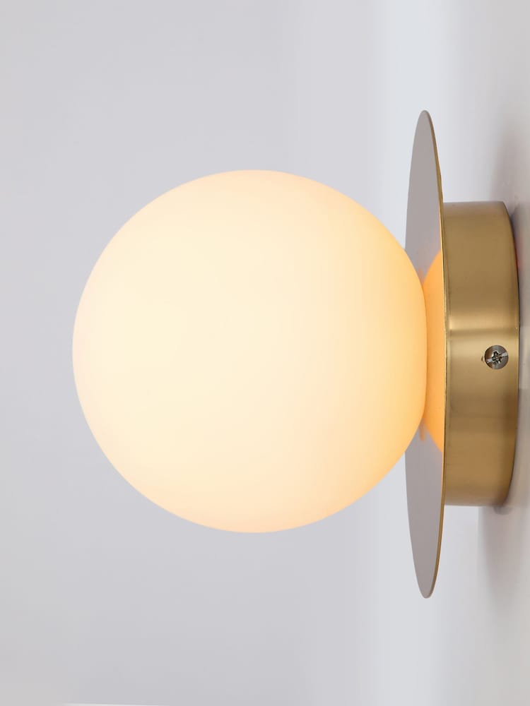 Houseof. Brass Opal Disk Wall Bathroom Light - Image 2 of 4