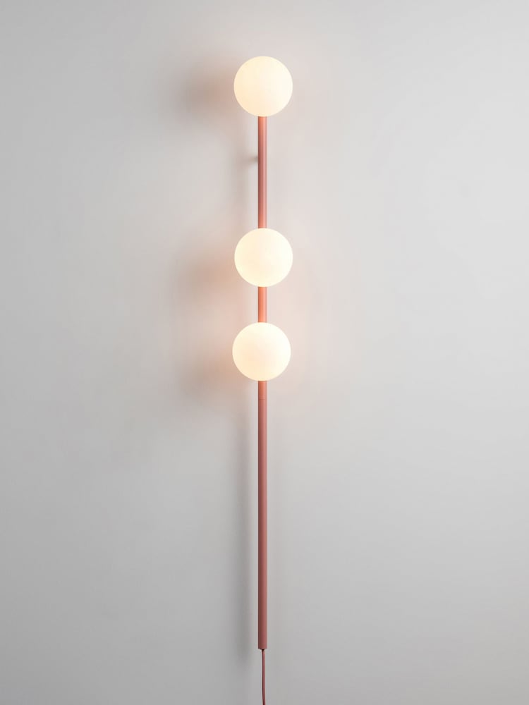 Houseof. Pink Bar Opal Ball Frosted Glass Shade Wall Light - Image 1 of 3