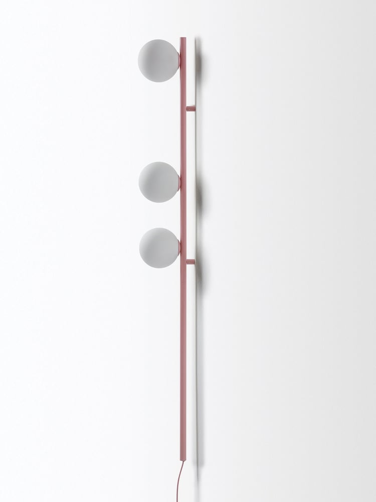 Houseof. Pink Bar Opal Ball Frosted Glass Shade Wall Light - Image 2 of 3