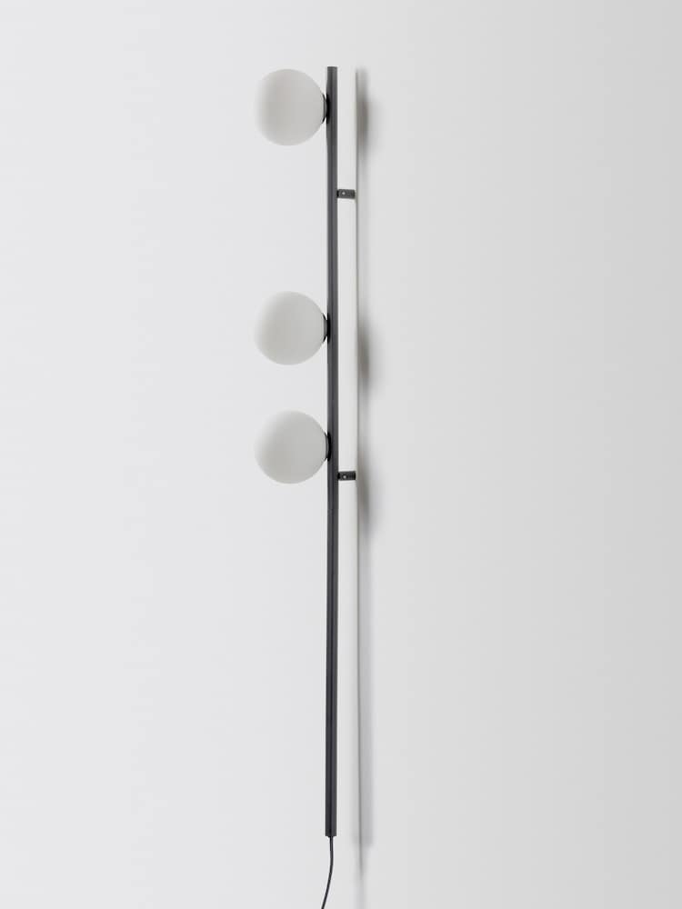 Houseof. Grey Bar Opal Ball Frosted Glass Shade Wall Light - Image 4 of 4