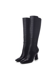 Moda in Pelle Millea Long Swoosh Heel Square Toe Boots - Image 2 of 4