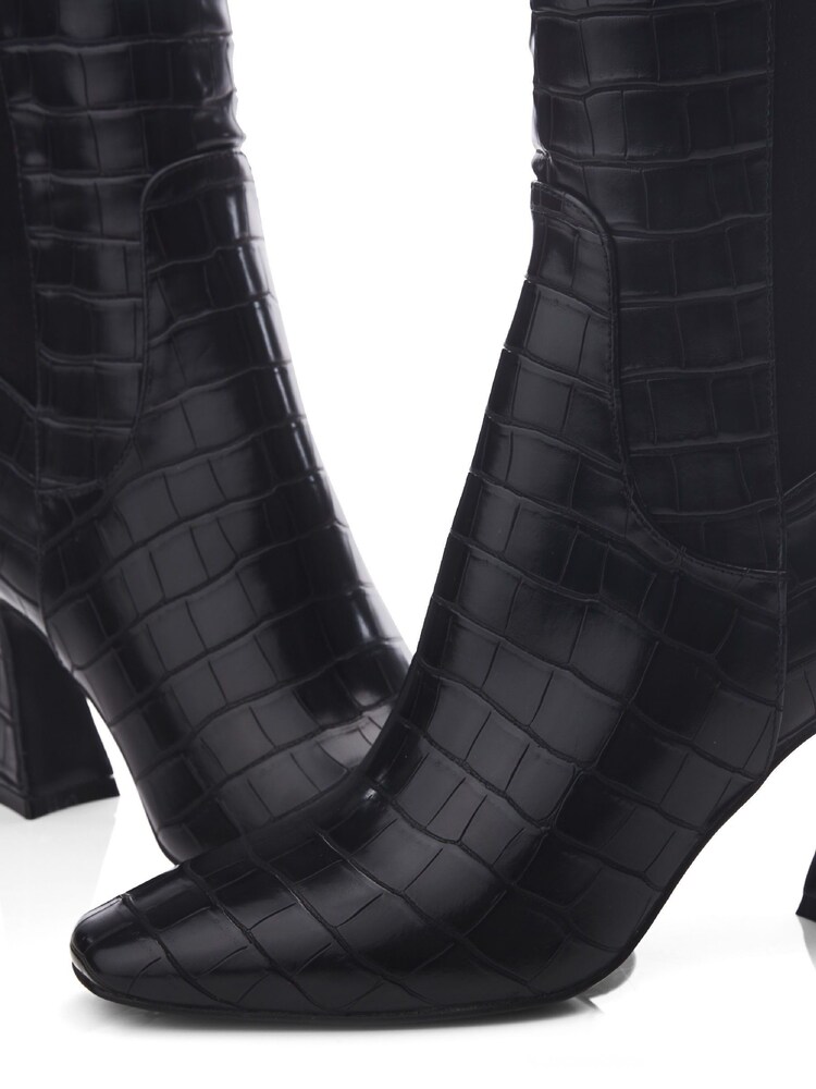 Moda in Pelle Millea Long Swoosh Heel Square Toe Boots - Image 4 of 4