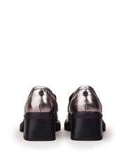 Moda in Pelle Caina Square Toe Block Heeled Loafers With Buckle Trim - Image 4 of 4