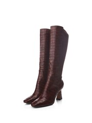 Moda in Pelle Millea Long Swoosh Heel Square Toe Boots - Image 2 of 4
