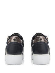 Azul - Zapatillas de cuña con cremallera lateral Ambienne de Moda In Pelle - Imagen 3 de 4