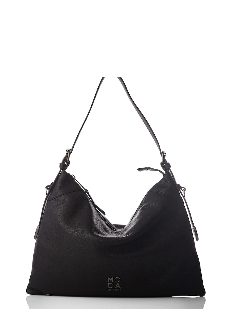 Moda in Pelle Jasmine Clean Slouch Shoulder Black Bag - Image 2 of 4 Moda in Pelle Jasmine Clean Slouch Shoulder Black Bag - Image 2 of 4