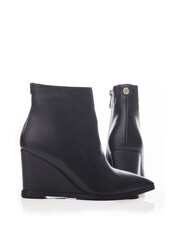 Moda in Pelle Nammie Pointed Toe Wedge Black Ankle Boots - Image 2 of 4