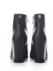 Moda in Pelle Nammie Pointed Toe Wedge Black Ankle Boots - Image 3 of 4