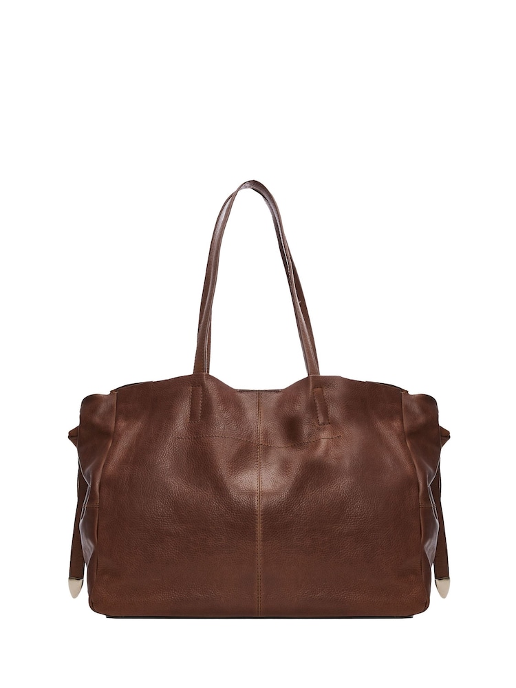Moda in Pelle Natural Indie Oversized Tote Bag With Pouch - Image 1 of 5