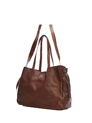 Moda in Pelle Natural Indie Oversized Tote Bag With Pouch - Image 2 of 5