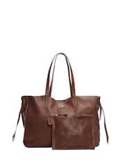 Moda in Pelle Natural Indie Oversized Tote Bag With Pouch - Image 3 of 5